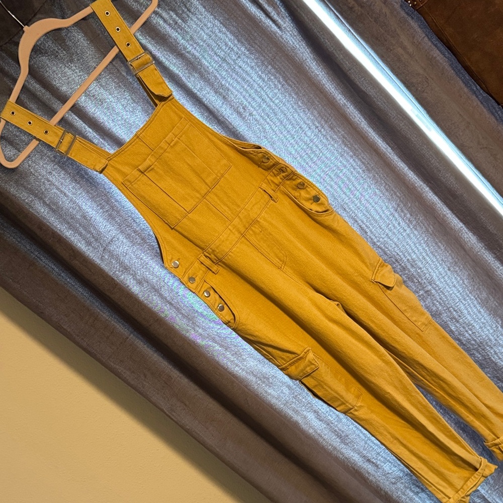 Mustard Yellow Denim Overalls